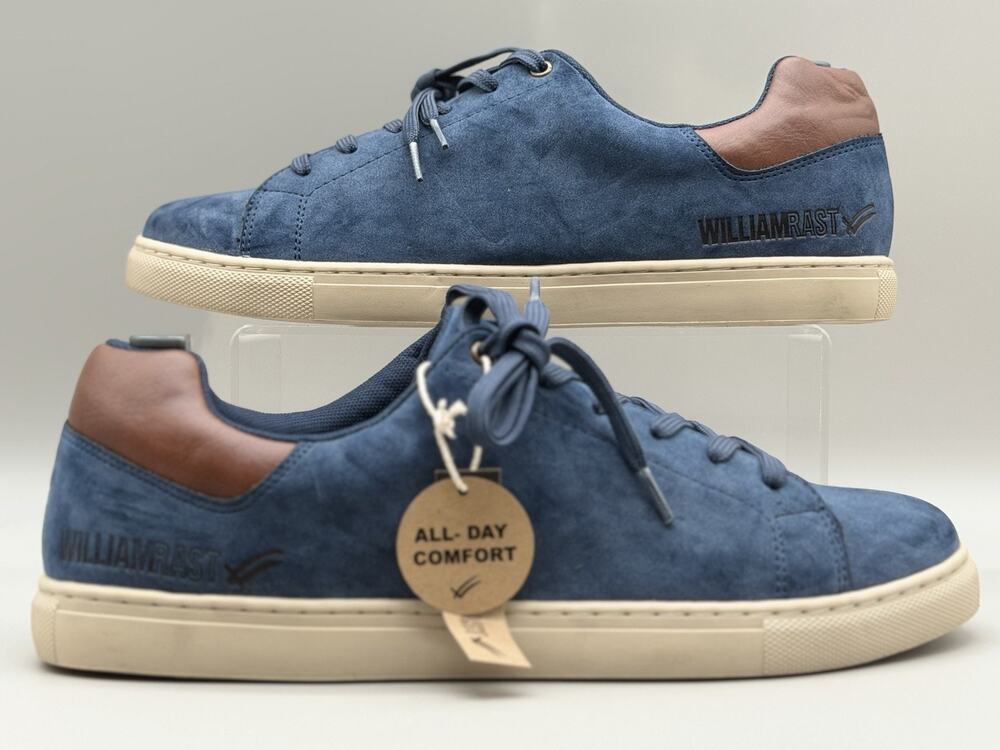 William Rast Luke Men’s 10M Blue Faux Suede Low Top Casual Sneakers New